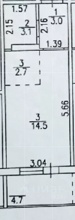 Студия Кировская область, Киров Заводская ул., 6к1 (23.3 м) - Фото 1