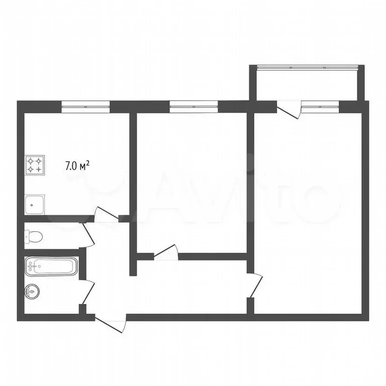 2-к. квартира, 44,3 м, 9/9 эт. - Фото 1