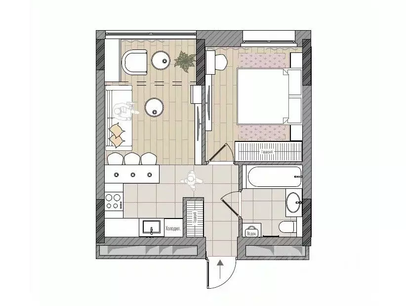 2-к кв. Кировская область, Киров Мелькомбинатовский проезд, 3 (38.4 м) - Фото 1