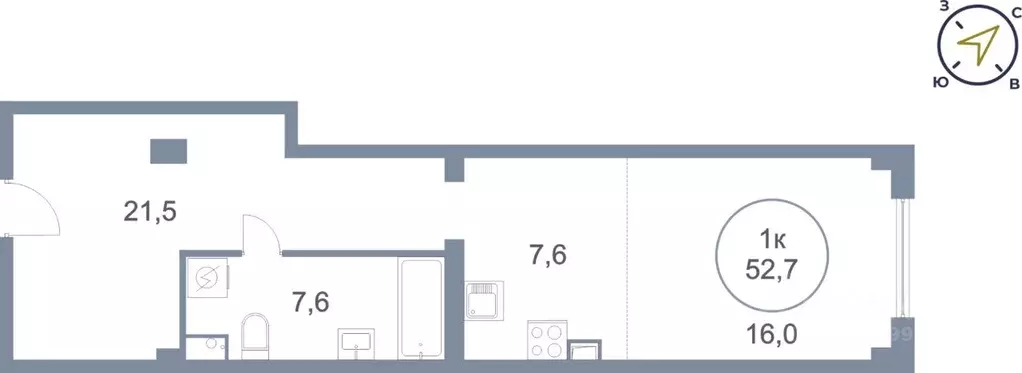 1-к кв. Московская область, Химки Зеленая ул., 6к1 (52.7 м) - Фото 1