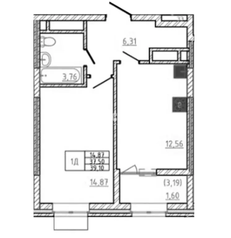 1-комнатная квартира: Казань, ЖК Терра (39.1 м) - Фото 2
