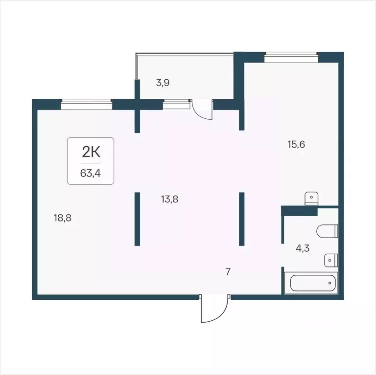 2-к кв. Новосибирская область, Новосибирск Кедровая ул., 80/3 (63.4 м) - Фото 0