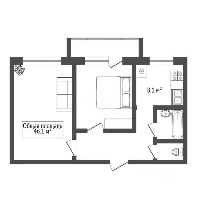 2-к кв. Новосибирская область, Новосибирск ул. Дениса Давыдова, 13 ... - Фото 2