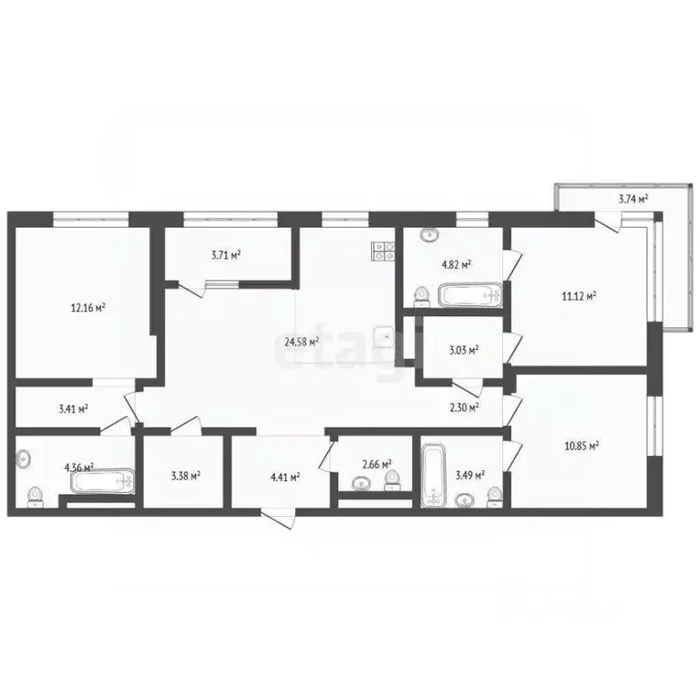 3-к кв. Тюменская область, Тюмень Тарманы мкр, ул. Малышева, 31к1 ... - Фото 2