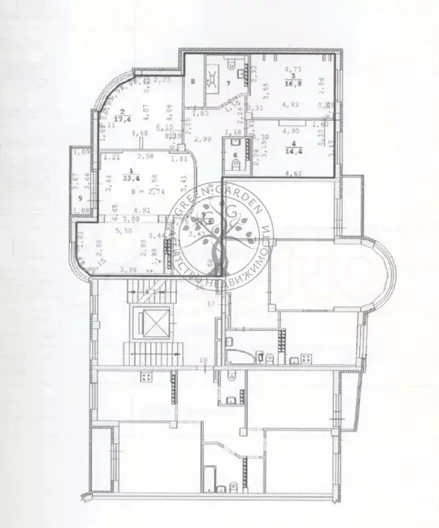 3-к. квартира, 114 м, 8/17 эт. - Фото 0