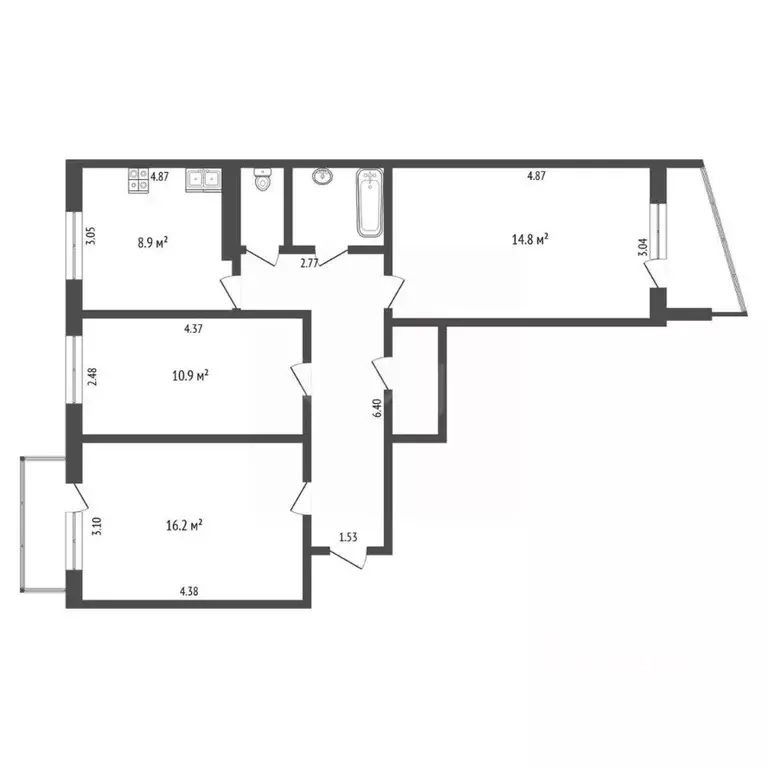 3-к кв. Коми, Сыктывкар Весенняя ул., 6 (65.9 м) - Фото 0