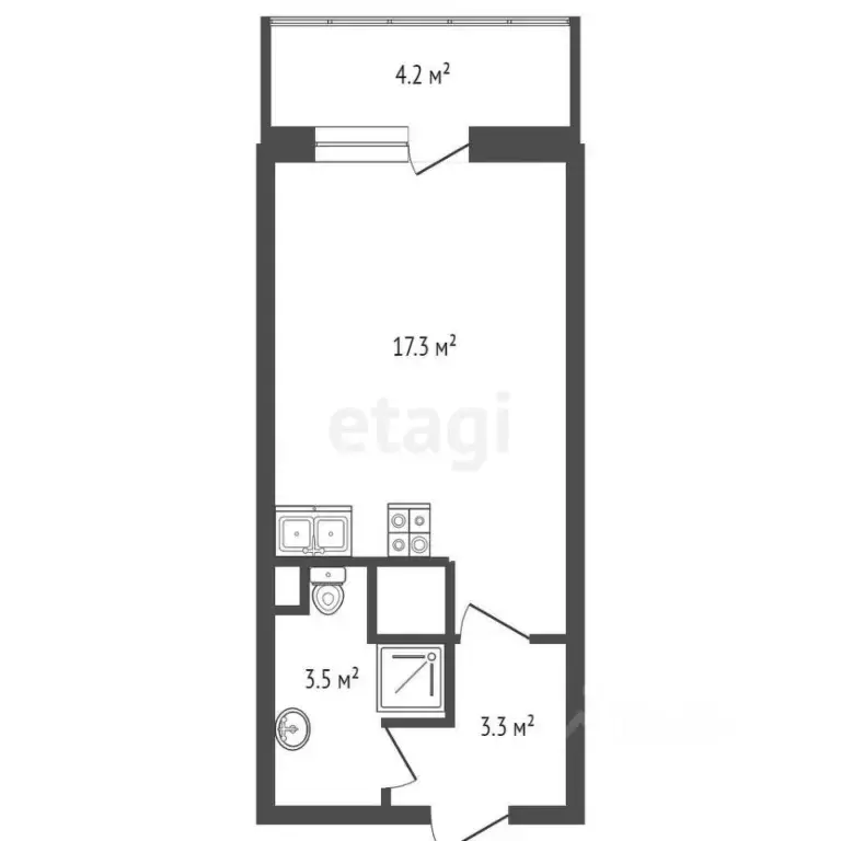 студия санкт-петербург просп. ветеранов, 169к2 (23.9 м) - Фото 1