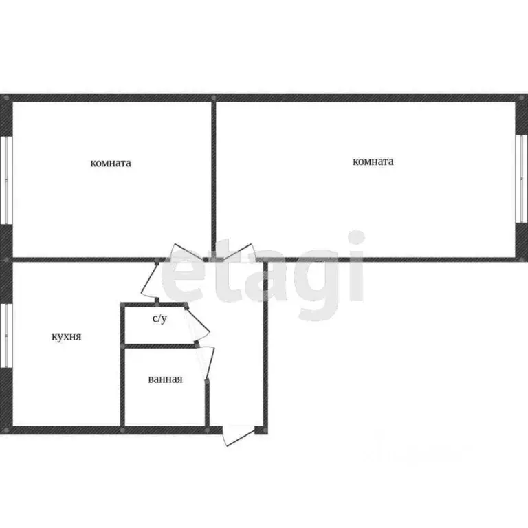 2-к кв. Ханты-Мансийский АО, Сургут ул. Республики, 70 (44.0 м) - Фото 1