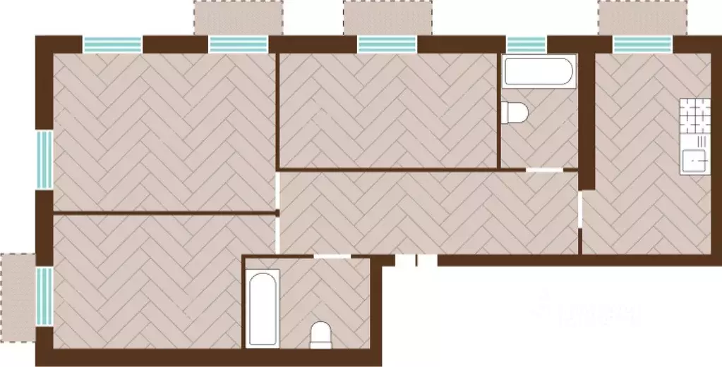 3-к кв. Калининградская область, Гурьевский муниципальный округ, пос. ... - Фото 1