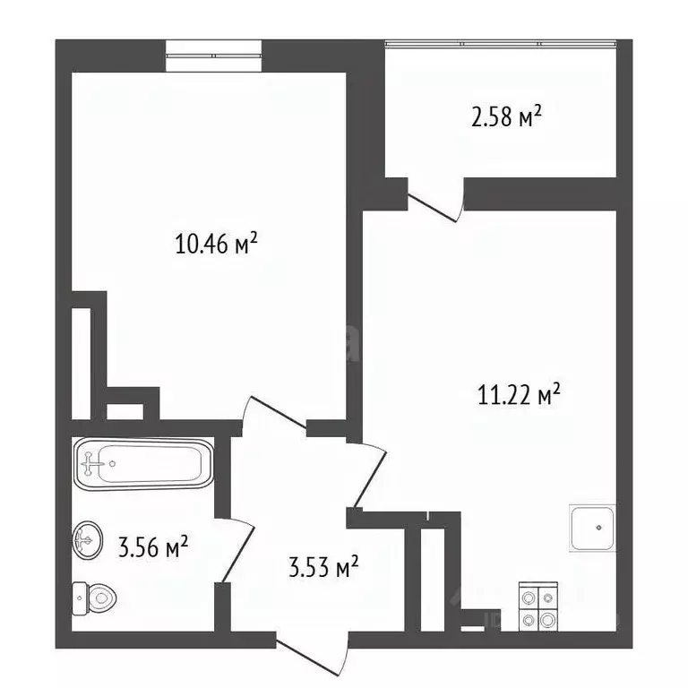 1-к кв. Тюменская область, Тюмень ул. Менжинского, 60 (29.6 м) - Фото 2