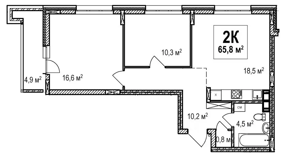2-к кв. Нижегородская область, Нижний Новгород просп. Гагарина, 36к4 ... - Фото 1