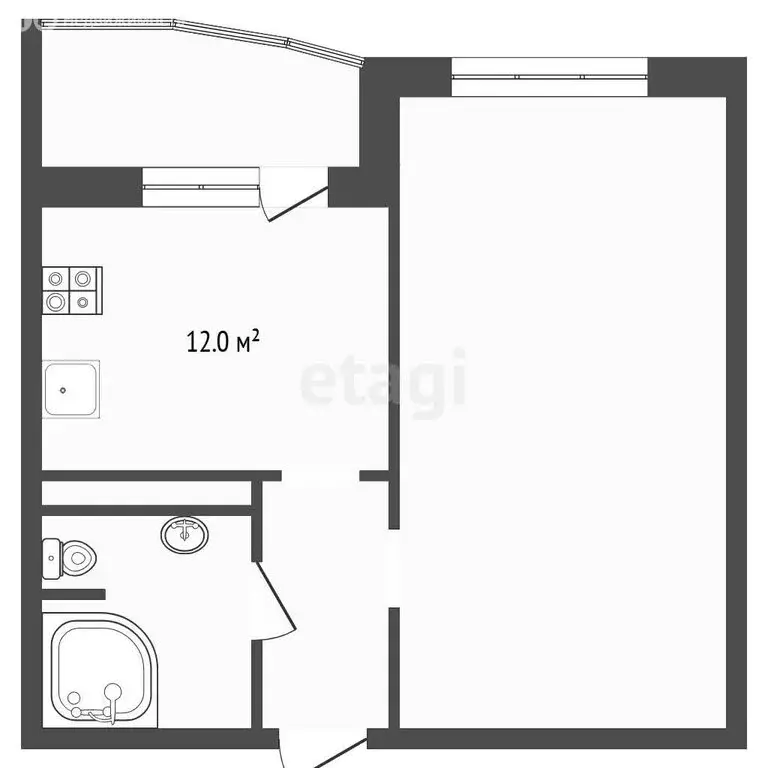 1-комнатная квартира: Тюмень, улица Павла Шарова, 7к1 (40.9 м) - Фото 1