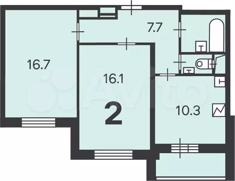 Аукцион: 2-к. квартира, 55,5 м, 16/16 эт. - Фото 1