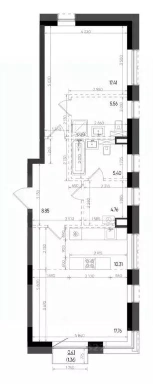 2-к кв. Татарстан, Казань Минтимер жилой комплекс (70.46 м) - Фото 1