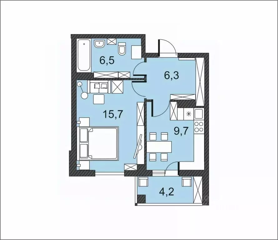 1-к кв. Волгоградская область, Волгоград Гагринская ул., 3 (42.4 м) - Фото 1