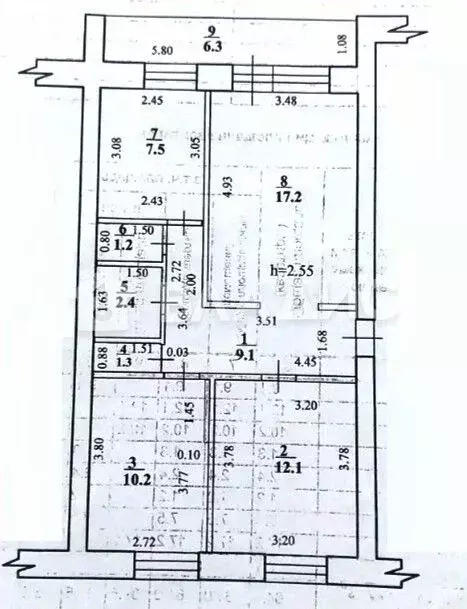 3-к кв. Башкортостан, Стерлитамак ул. Тукаева, 5В (61.0 м) - Фото 2