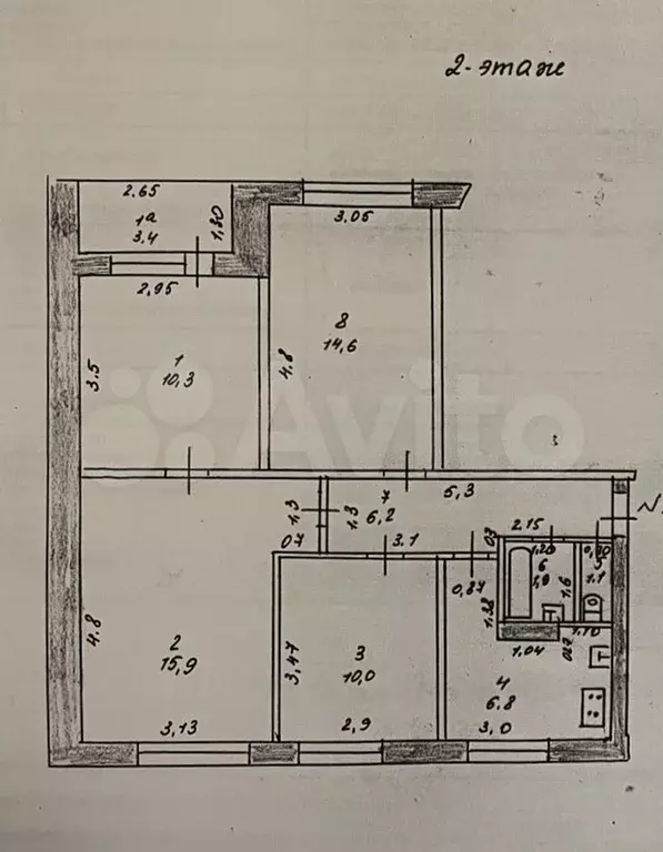 4-к. квартира, 66,8 м, 2/9 эт. - Фото 0