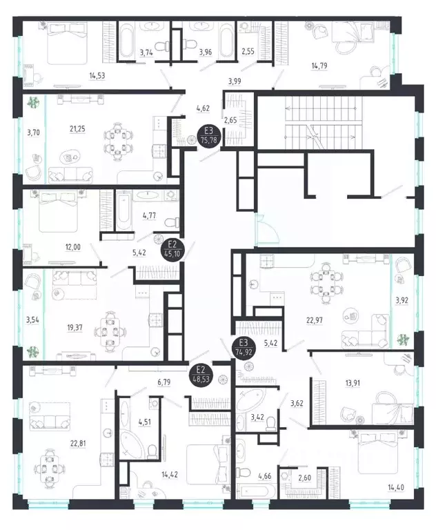 1-к кв. Тульская область, Тула  (45.1 м) - Фото 1