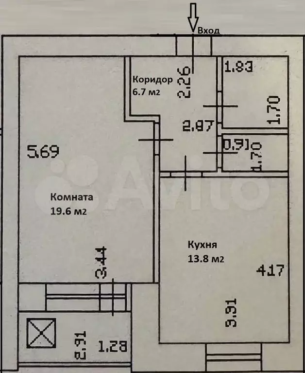 1-к. квартира, 44 м, 8/10 эт. - Фото 0