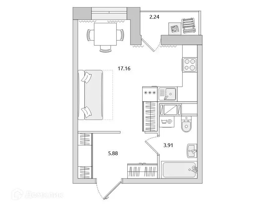 Продаётся квартира-студия, 27 м - Фото 1