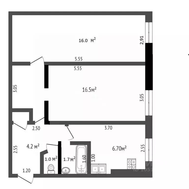2-к кв. Крым, Феодосия ш. Симферопольское, 31В (46.1 м) - Фото 2