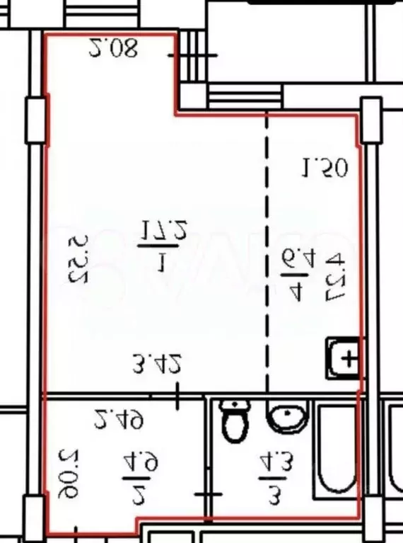 Студия Пермский край, Пермь ул. Крылова, 15 (32.9 м) - Фото 2