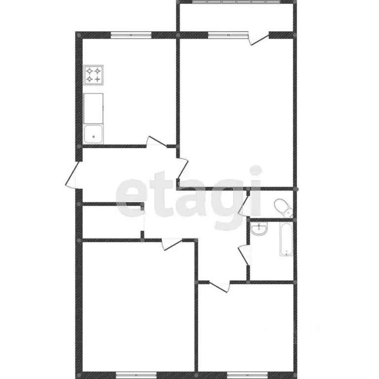 3-к кв. Амурская область, Ивановский муниципальный округ, с. ... - Фото 2