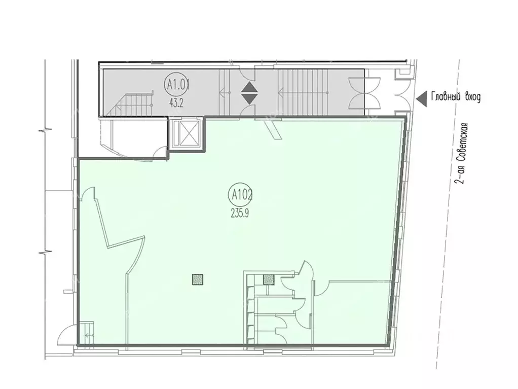 Офис в Санкт-Петербург 2-я Советская ул., 17 (236 м) - Фото 1