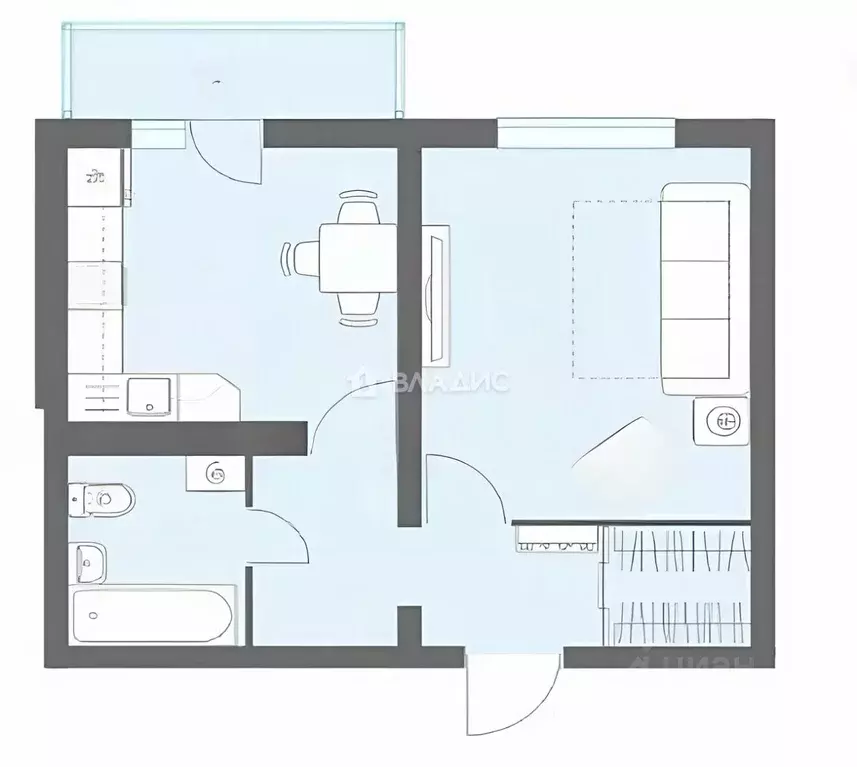 1-к кв. Воронежская область, Новоусманский район, пос. Отрадное ул. ... - Фото 2