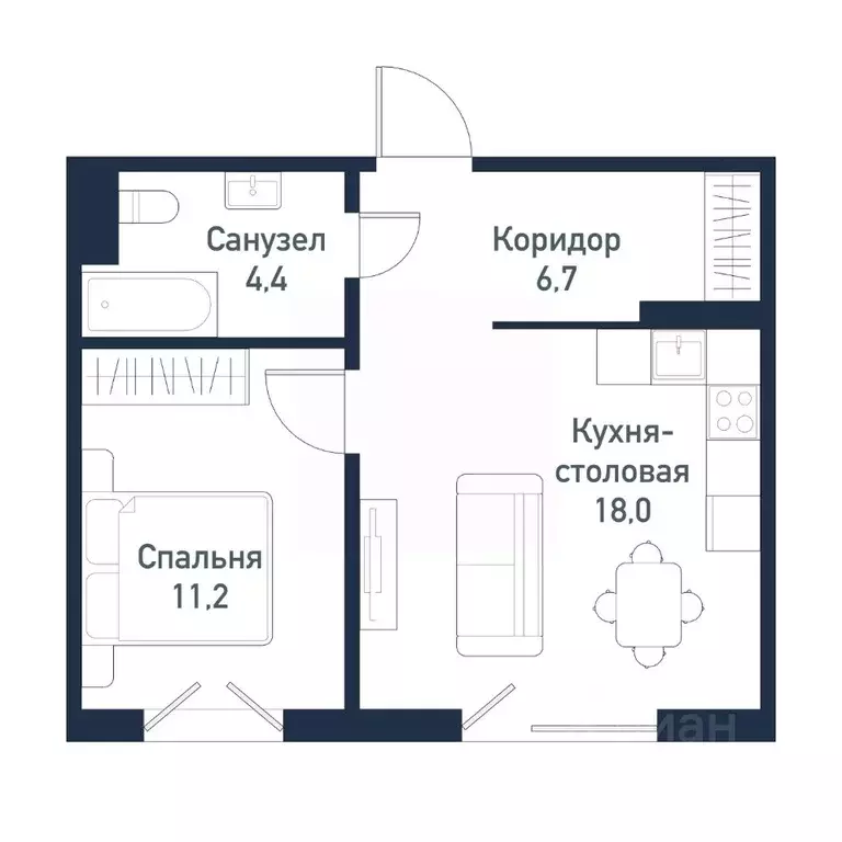 1-к кв. Челябинская область, Челябинский городской округ, пос. ... - Фото 0