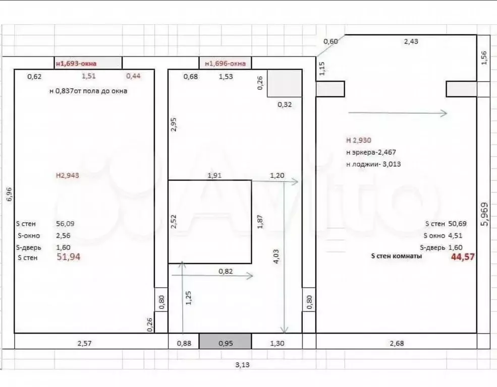 2-к. квартира, 60 м, 5/5 эт. - Фото 0