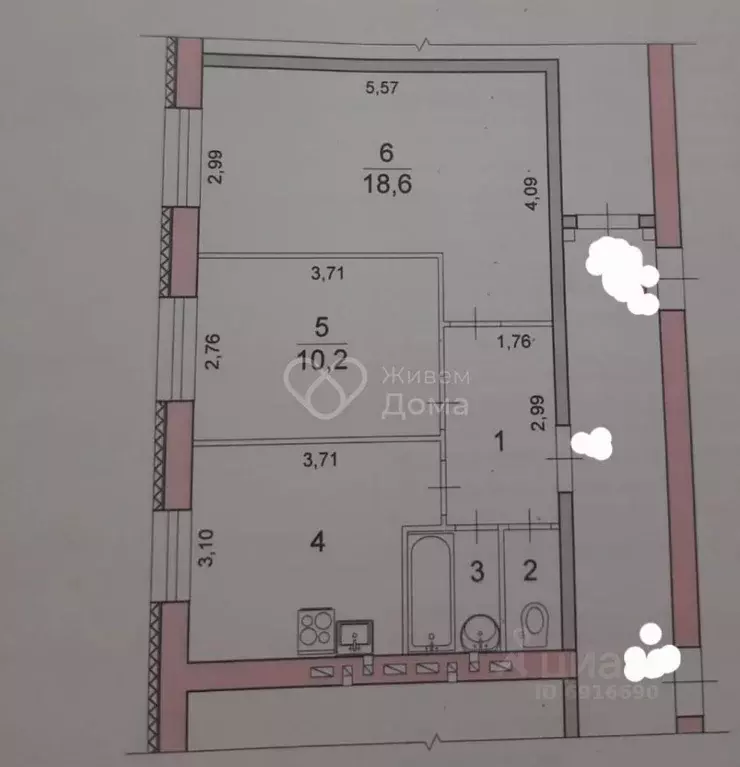 2-к кв. Волгоградская область, Волгоград ул. Ломоносова, 79 (48.4 м) - Фото 2