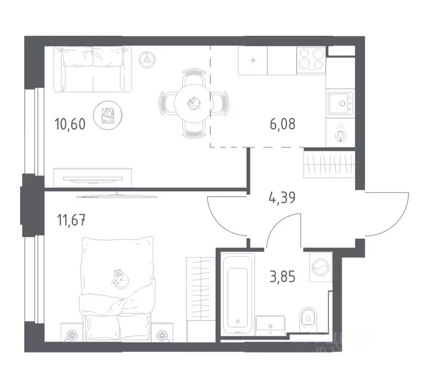 1-к кв. Московская область, Красногорск Квартал Строгино жилой ... - Фото 1