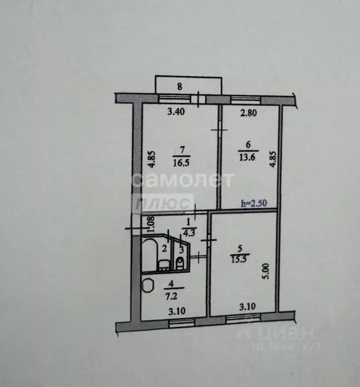 3-к кв. Пензенская область, Пенза ул. Рахманинова, 45 (60.0 м) - Фото 2