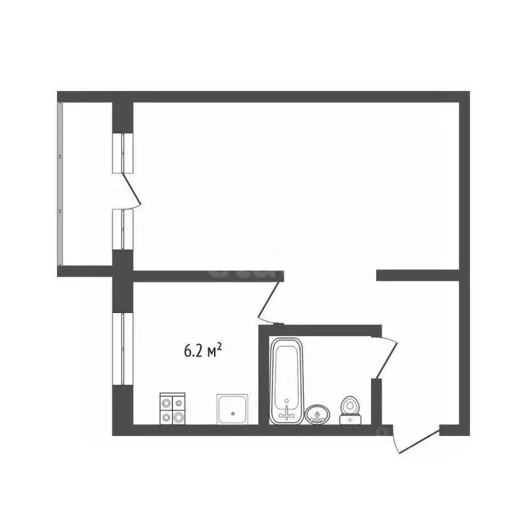 1-к кв. Омская область, Омск Московка мкр, ул. Константина Заслонова, ... - Фото 2