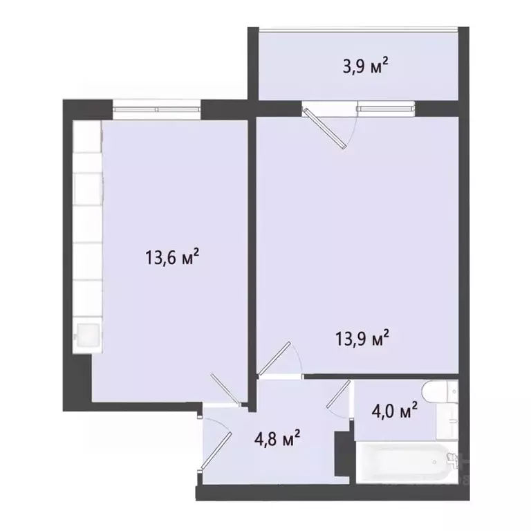 1-к кв. Омская область, Омск пос. Биофабрика, 18к1 (36.3 м) - Фото 0