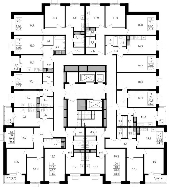 2-к. квартира, 56,5 м, 3/27 эт. - Фото 1