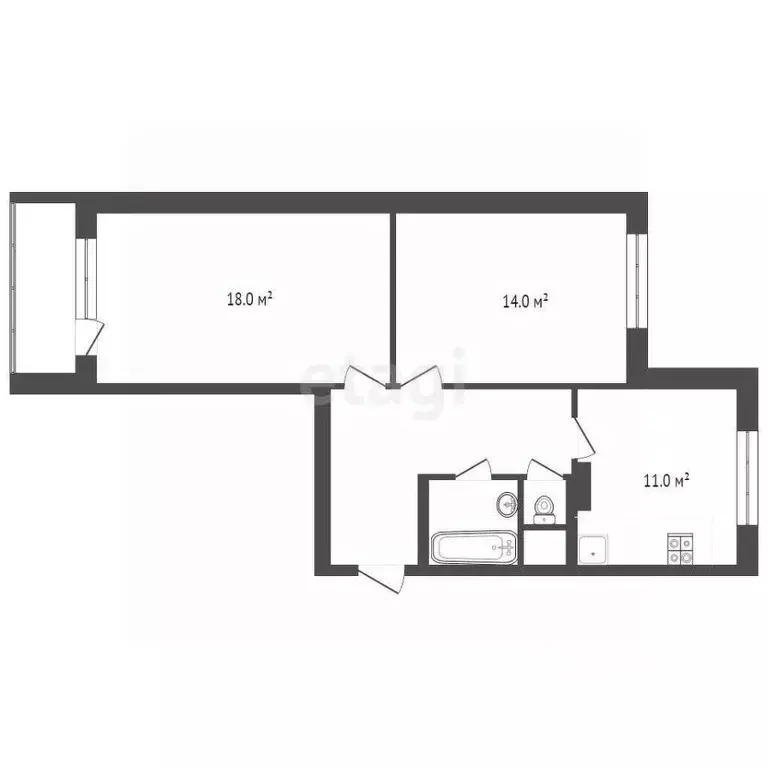 2-к кв. Московская область, Химки ул. Бабакина, 13 (60.5 м) - Фото 1