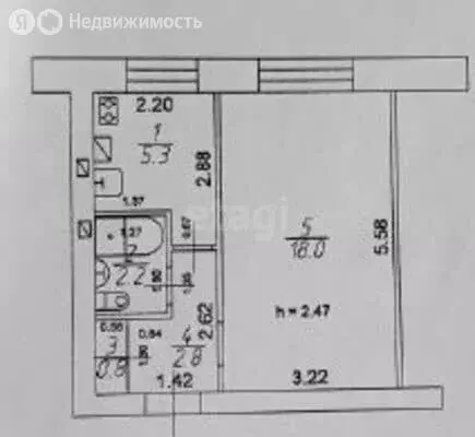 1-комнатная квартира: Казань, улица Гудованцева, 31 (29.1 м) - Фото 1