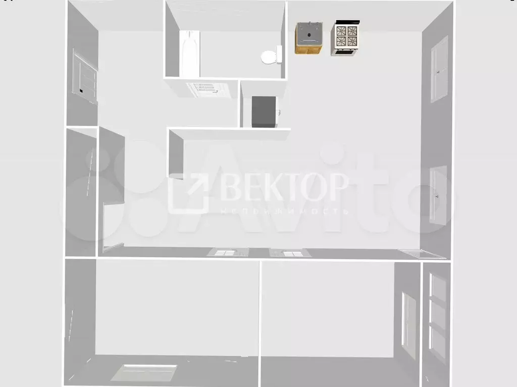 3-к. квартира, 62,1 м, 5/5 эт. - Фото 0
