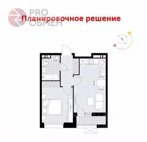 2-к кв. Москва Бунинские Кварталы жилой комплекс, 6.3 (39.1 м) - Фото 1