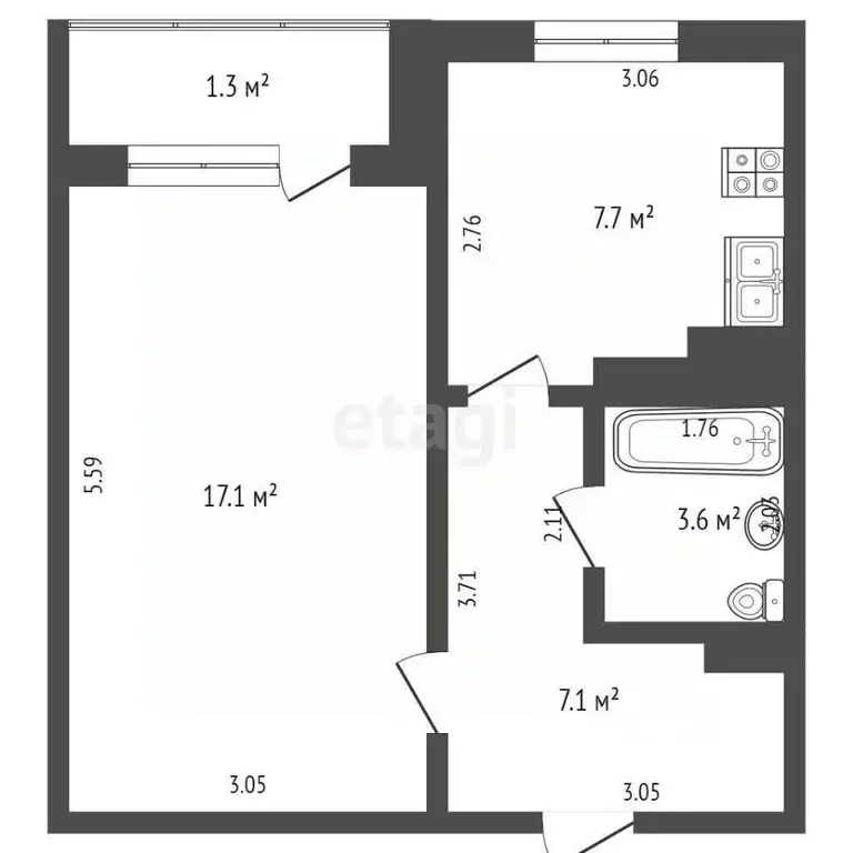 1-к кв. Костромская область, Кострома ул. Машиностроителей, 37 (36.8 ... - Фото 0