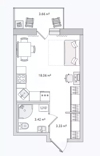 Продаётся квартира-студия, 24.8 м - Фото 0