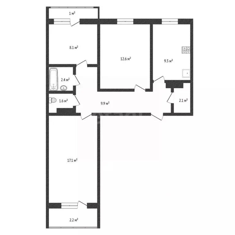 3-к кв. Нижегородская область, Нижний Новгород ул. Культуры, 7к1 (67.0 ... - Фото 2