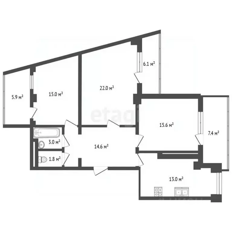 3-к кв. Крым, Ялта ул. Московская, 31Б (105.0 м) - Фото 2