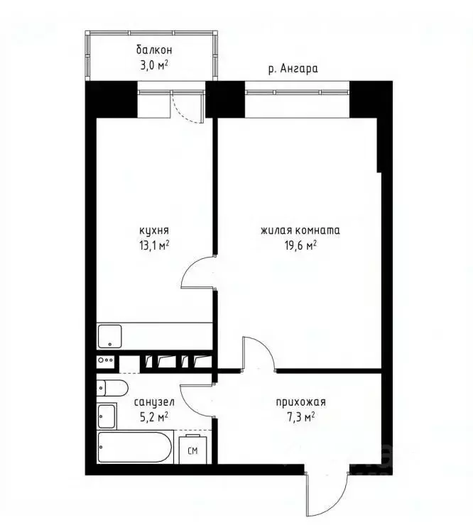 1-к кв. Иркутская область, Иркутск Байкальская ул., 289/3 (45.2 м) - Фото 1