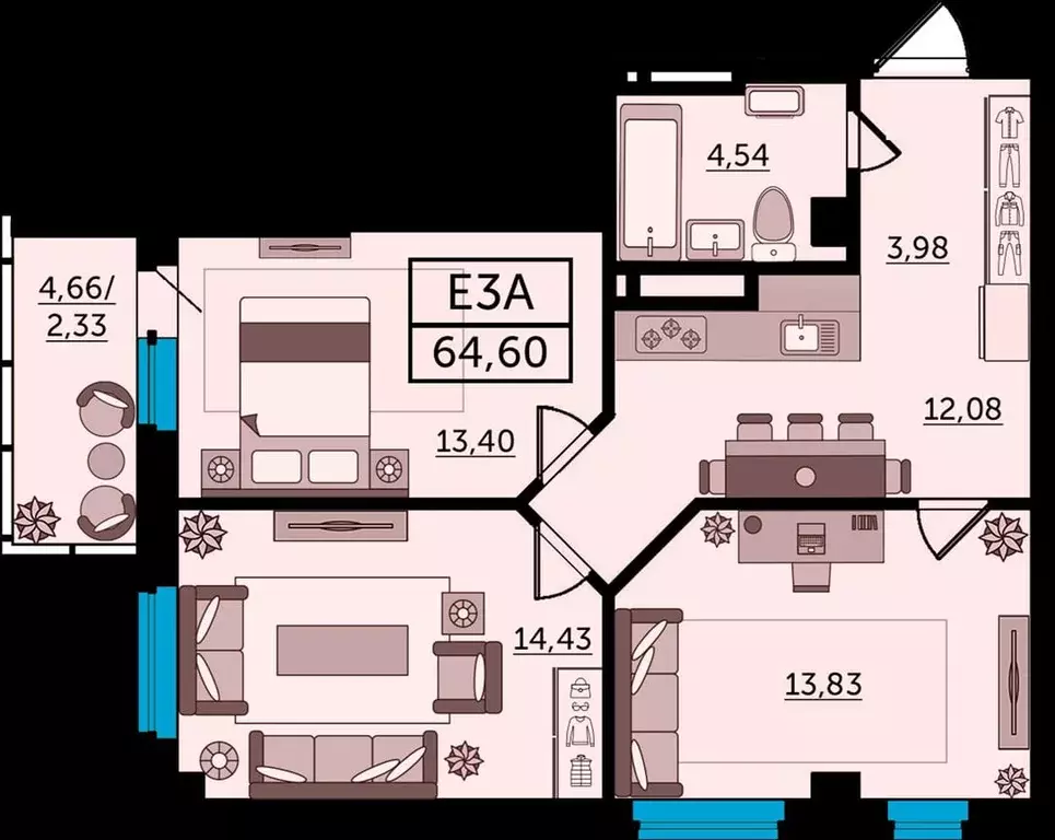 Продаётся 3-к квартира, 65.5 м - Фото 0