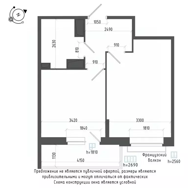 1-к кв. Санкт-Петербург Черниговская ул., 17 (41.8 м) - Фото 1
