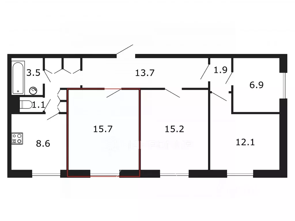 Комната Санкт-Петербург ул. Маршала Говорова, 5/4 (15.7 м) - Фото 2