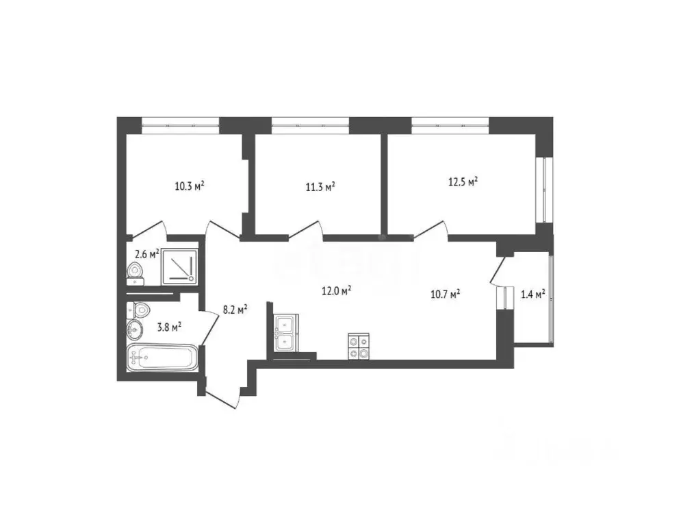 4-к кв. Москва Сосенское поселение, просп. Куприна, 3к6 (71.2 м) - Фото 1